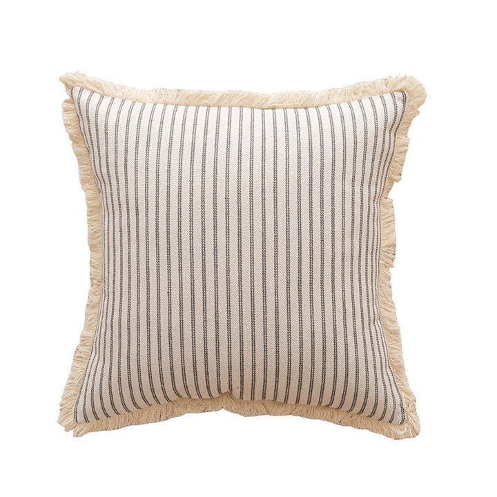 Striped Fringe Decorative Pillow