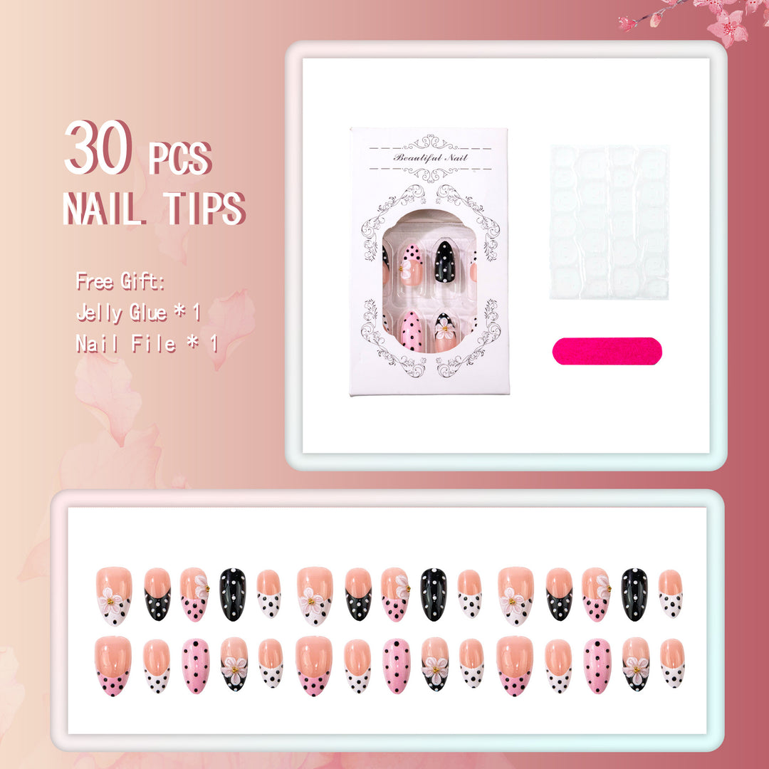Decorative Polka Dot Press-On Nail Art Set