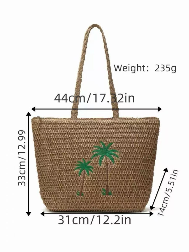 Beach bag with handcrafted palm pattern Kalsten
