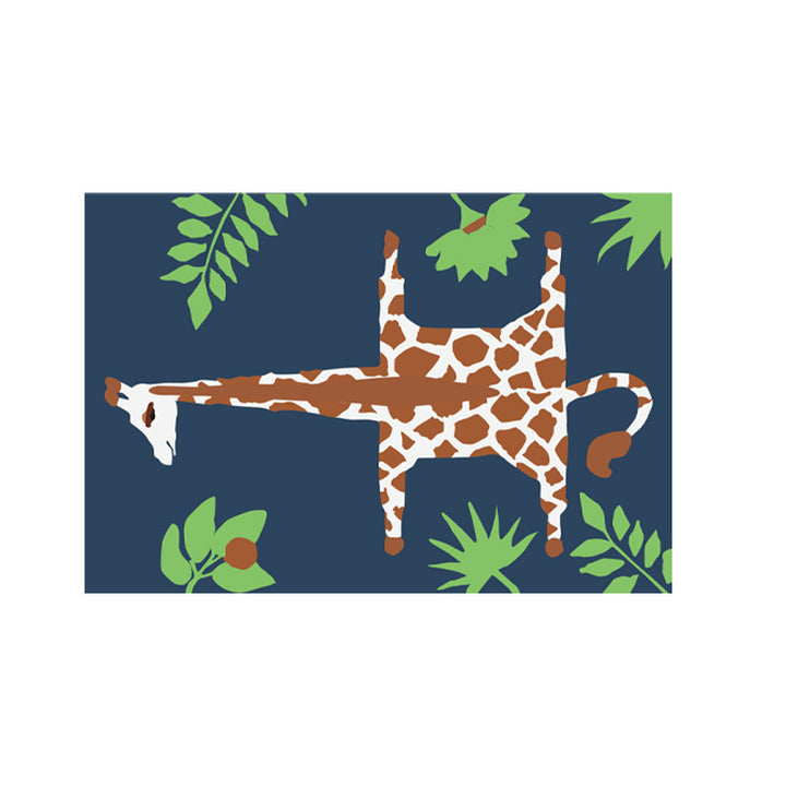 Bath mat with giraffe design, absorbent microfiber pile and non-slip underside Kalsten