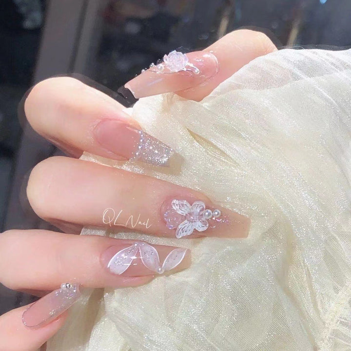 Artistic Floral-Design Press-On Nail Set Kalsten