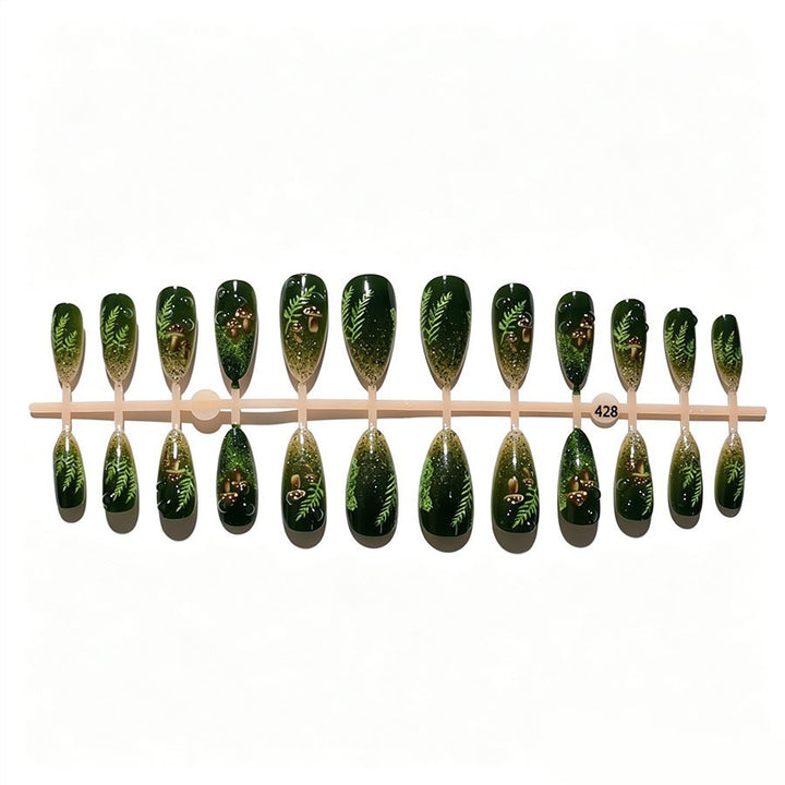 Artificial nail set with glamorous moss design Kalsten