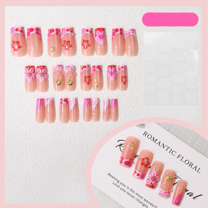 Romantic Floral Press-On Nail Design Kalsten