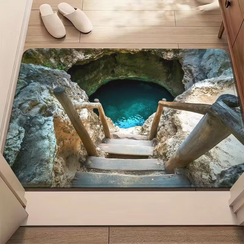Artistic 3D Cave Scene Area Mat Kalsten