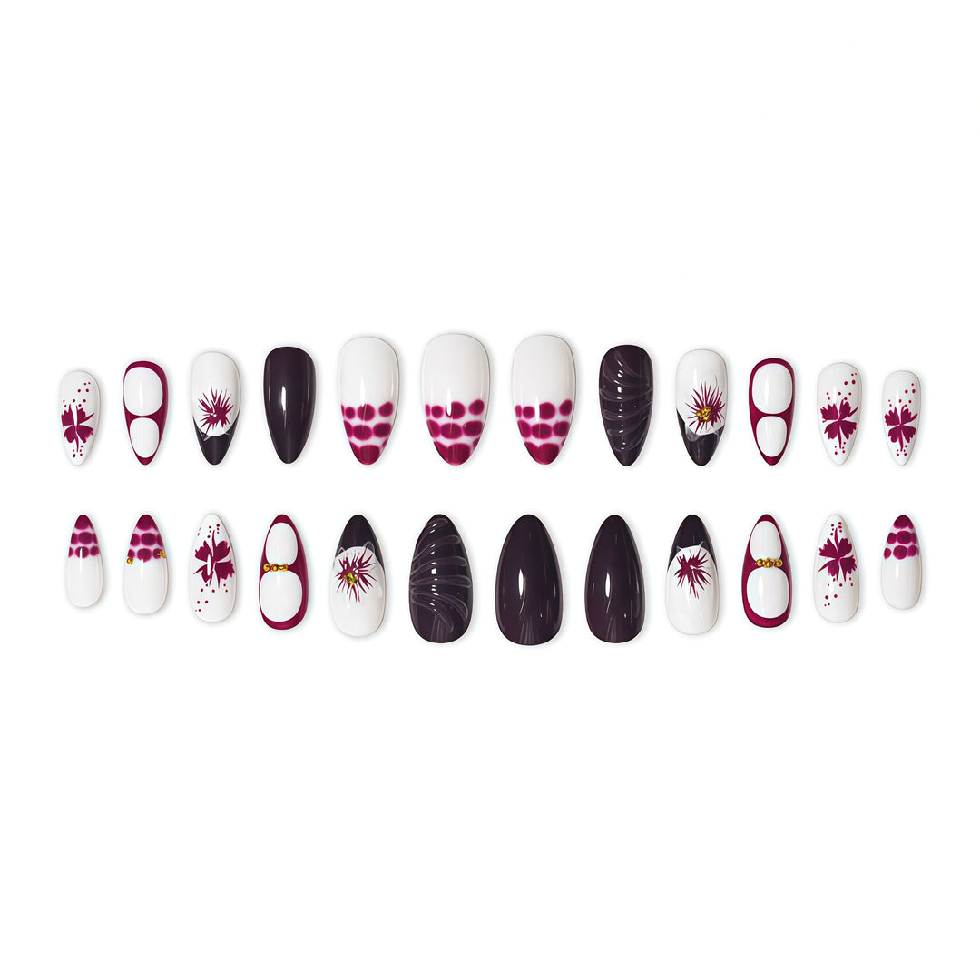 Elegant Floral Art Nail Extensions Kalsten