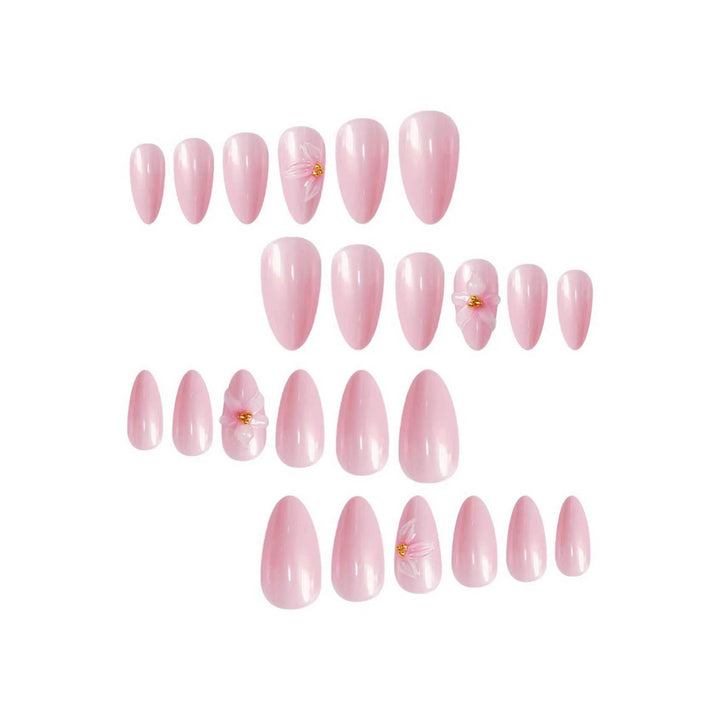 Floral-Decorated Stiletto Press-On Nail Art Kalsten