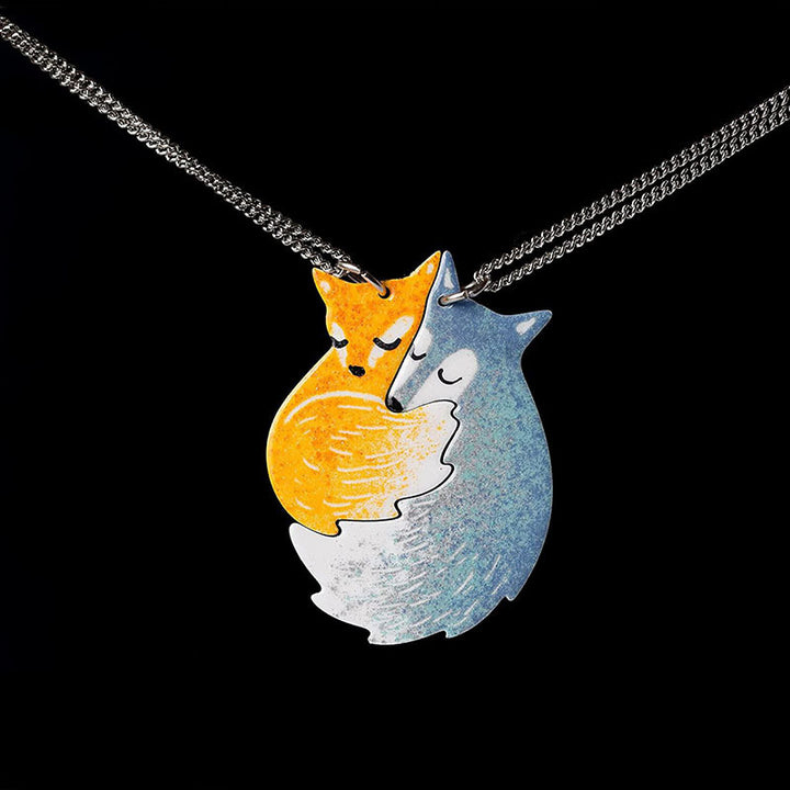 Interlocking Fox Pendant Necklace Kalsten