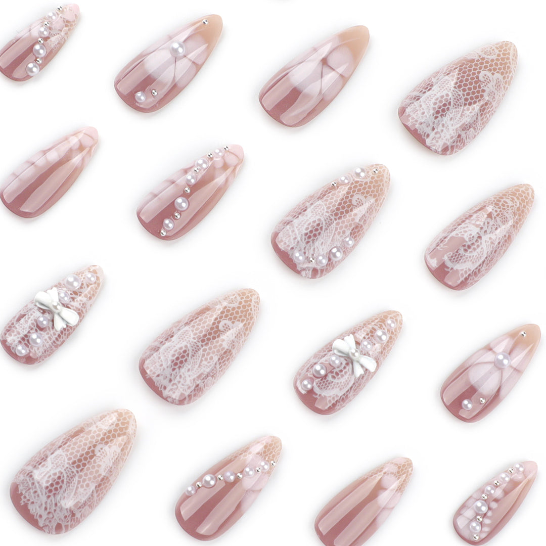 Artful Nail Extensions with Delicate Accents Kalsten