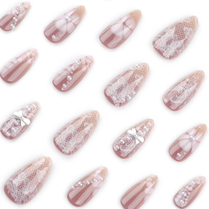 Artful Nail Extensions with Delicate Accents Kalsten