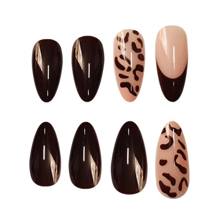 Elegant Stiletto Press-On Nails with Animal Print Design Kalsten