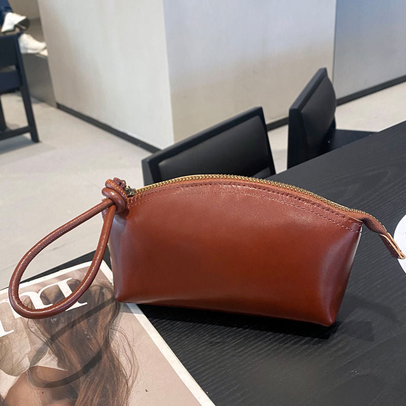 Sleek Faux Leather Zippered Cosmetic Bag Kalsten
