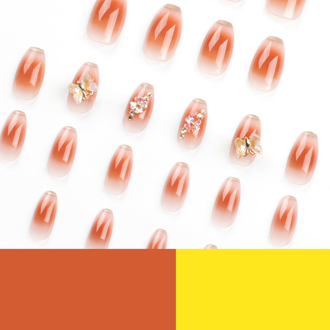 Artful Nail Extensions with intricate flower and glitter details Kalsten