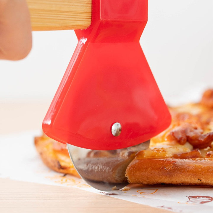 Pizza cutter with ergonomic wooden handle Kalsten