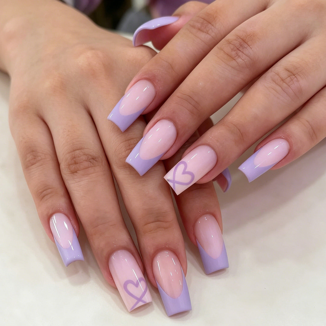 Luxurious Heart Patterned Nail Enhancements Kalsten