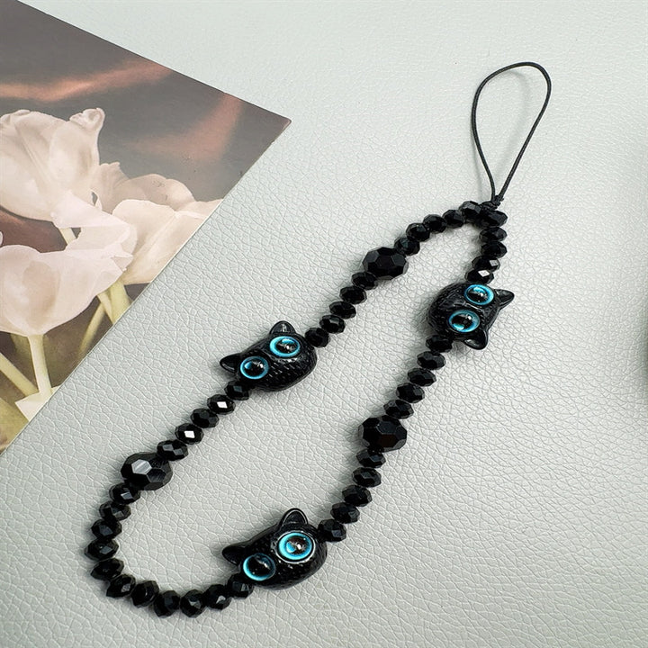 Charming Cat-Themed Beaded Eyewear Holder Kalsten