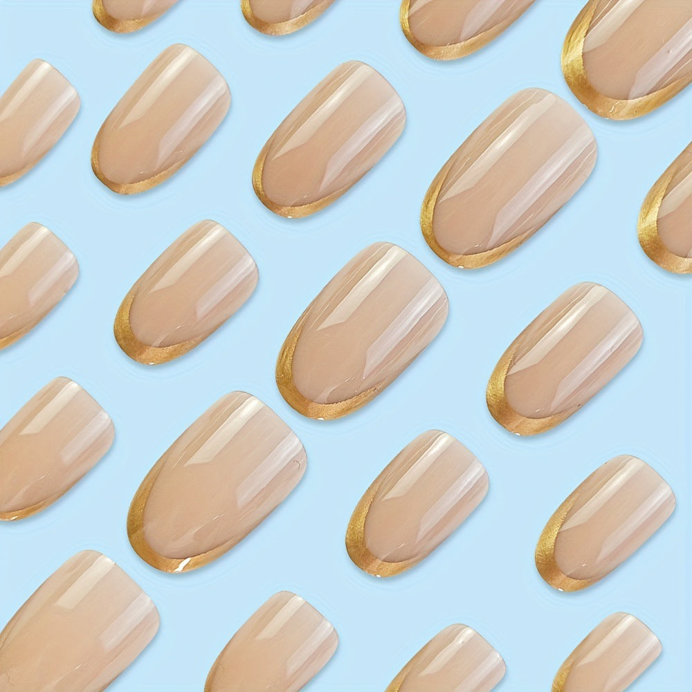 Artificial nails with elegant gold French tip Kalsten