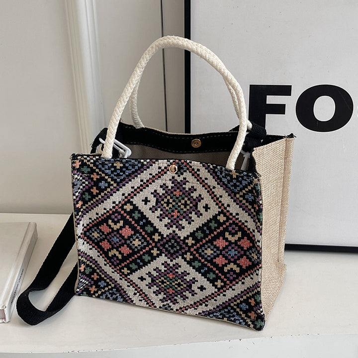 Decorative Patterned Canvas Tote Bag