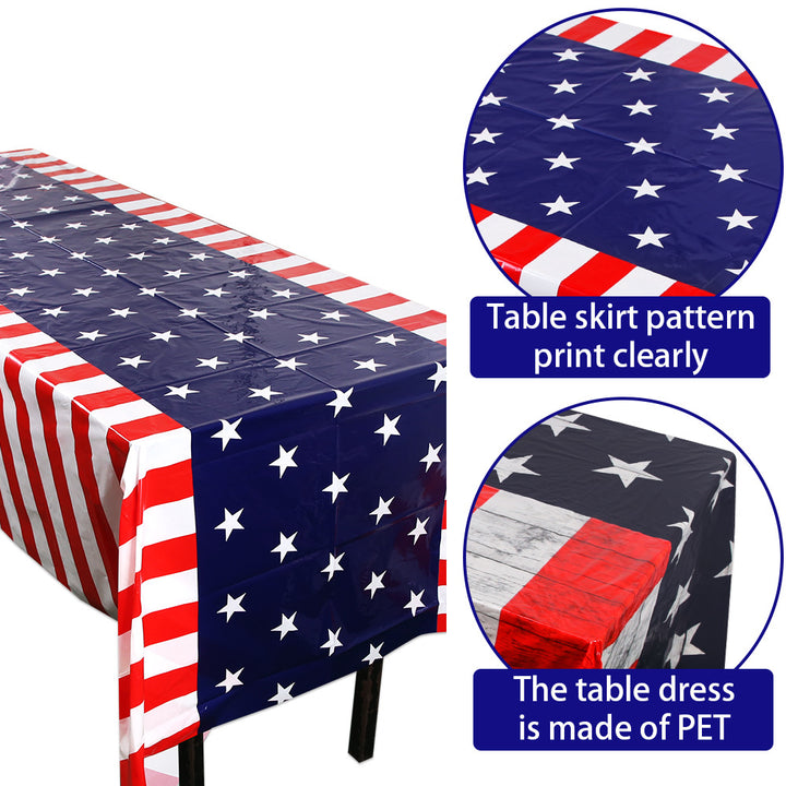 Unisex nan waterproof polyester tablecloth in vintage star stripe design Kalsten