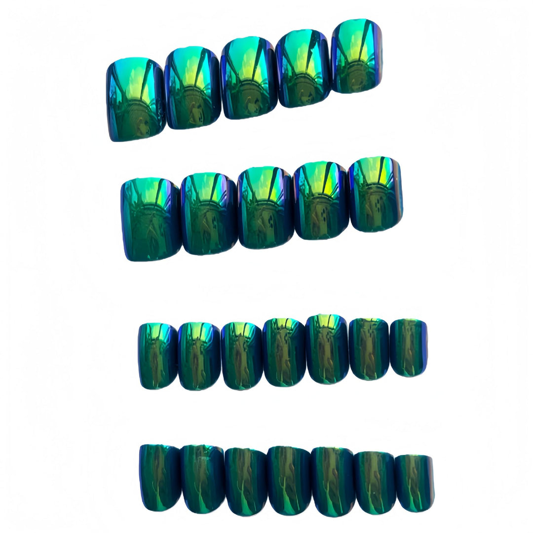 Iridescent Marble Effect Press-On Nails Kalsten