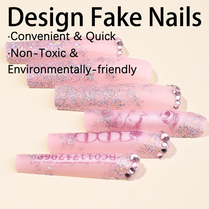 Artificial nail set with shimmering accents Kalsten