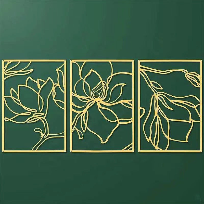 Elegant Floral Wall Art Sculpture Set Kalsten