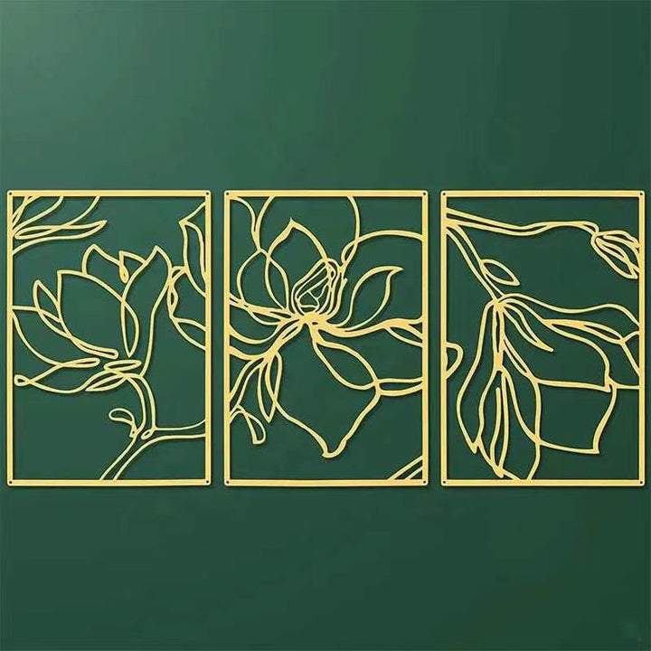 Elegant Floral Wall Art Sculpture Set Kalsten