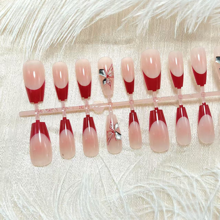 Artificial nails with elegant floral design and glitter accents Kalsten