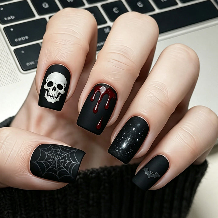 Halloween Artificial Nail Set with Creepy Designs Kalsten