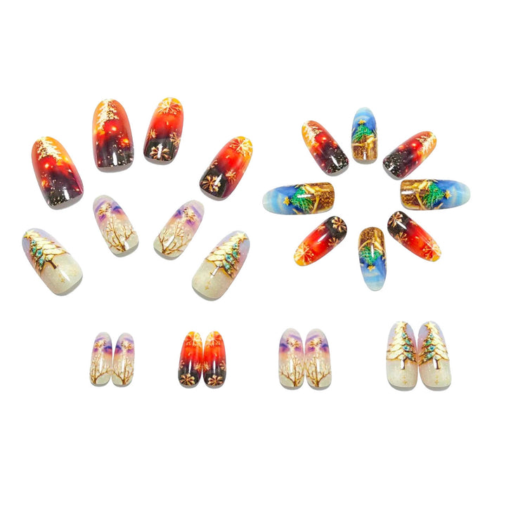 Artificial Nails in Creative Christmas Design Kalsten