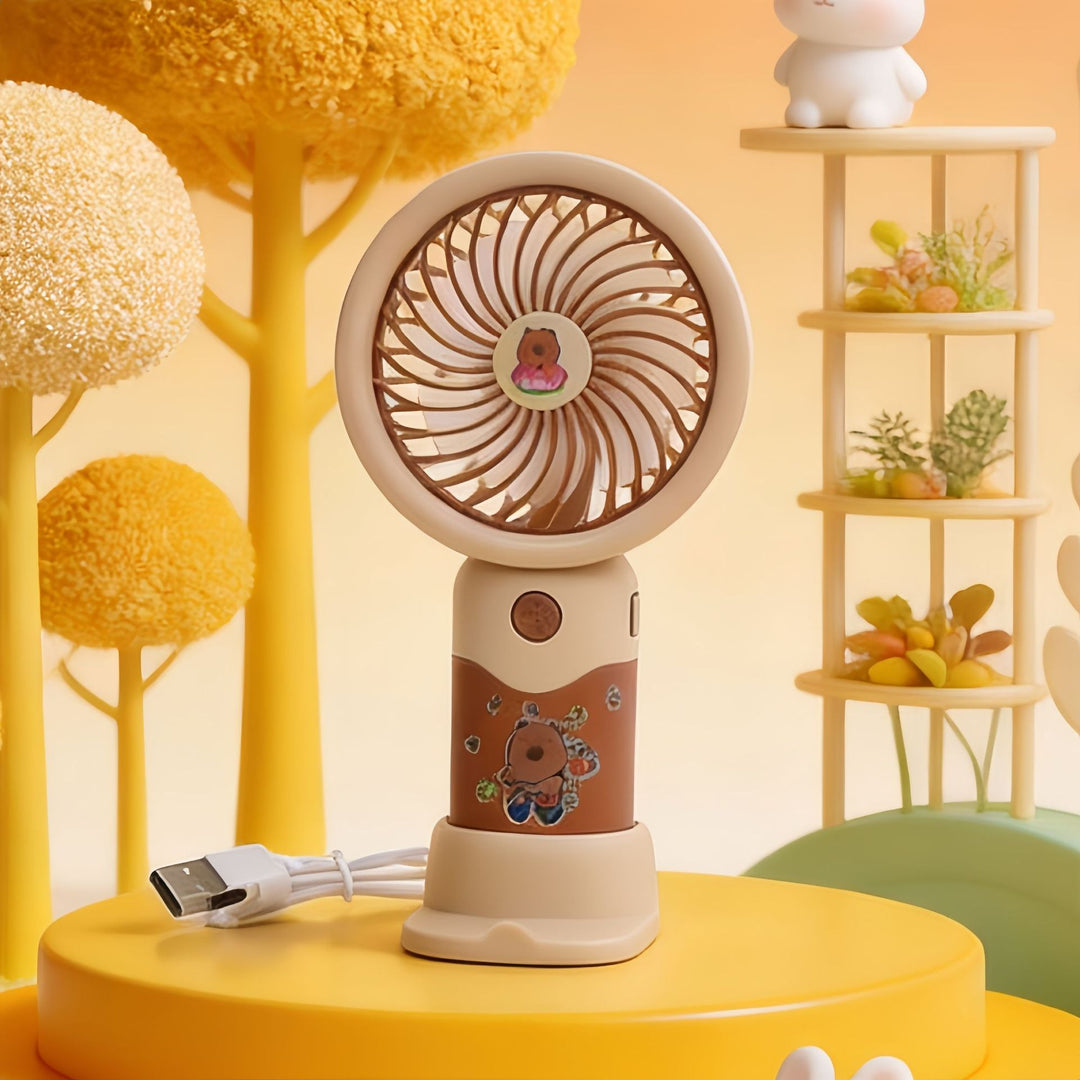 Ladies Portable Hand Fan with Cute Character Design Kalsten