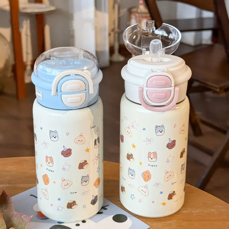 Ladies water bottle with cute animal motifs and safe closure system Kalsten