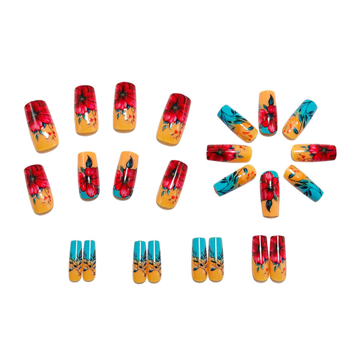 Artificial nails with floral summer design Kalsten