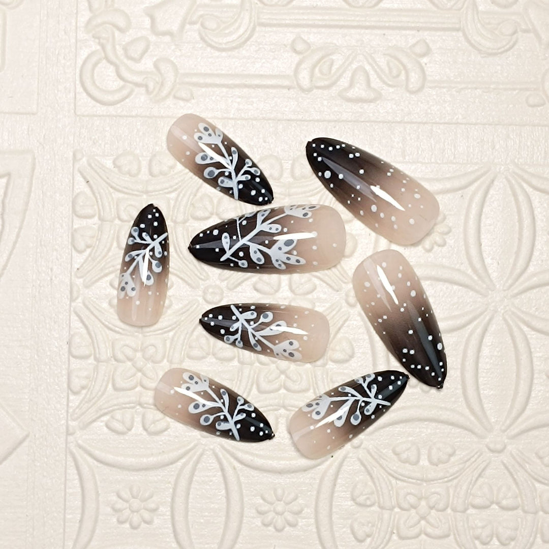 Elegant Ombre Floral Press-On Nail Set Kalsten