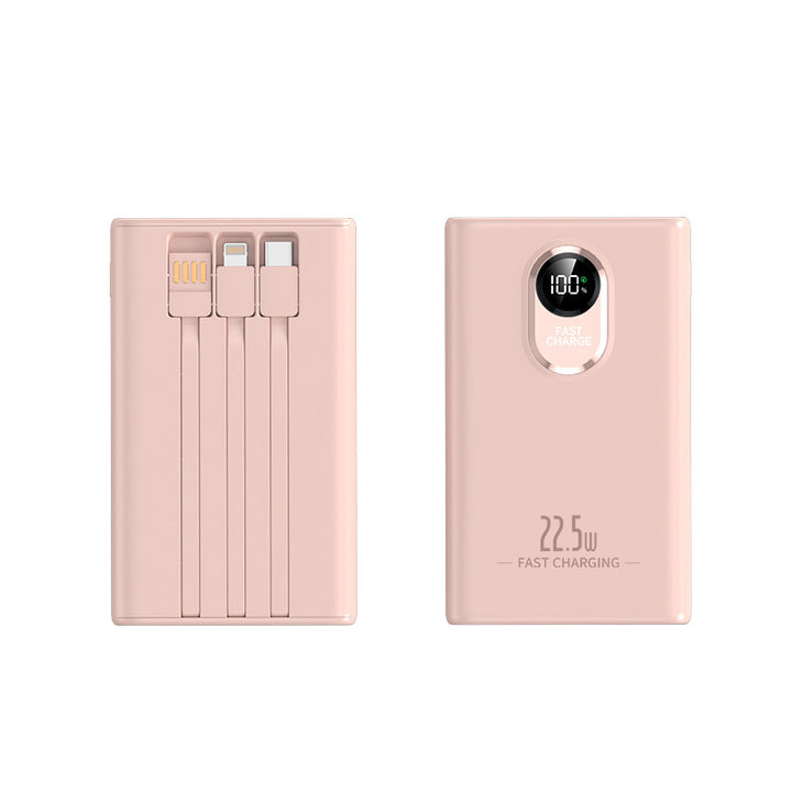 Compact power bank with integrated fast charging adapter and digital power display Kalsten