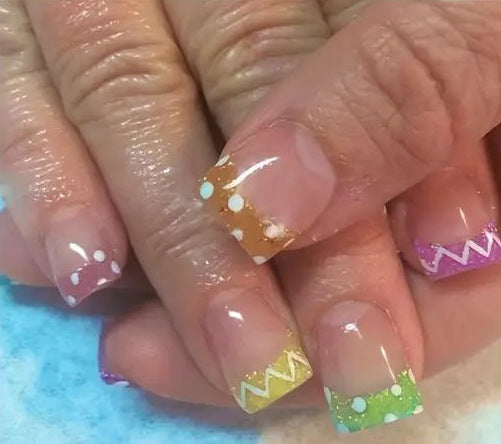 Decorative French Tip Nail Art Enhancements Kalsten