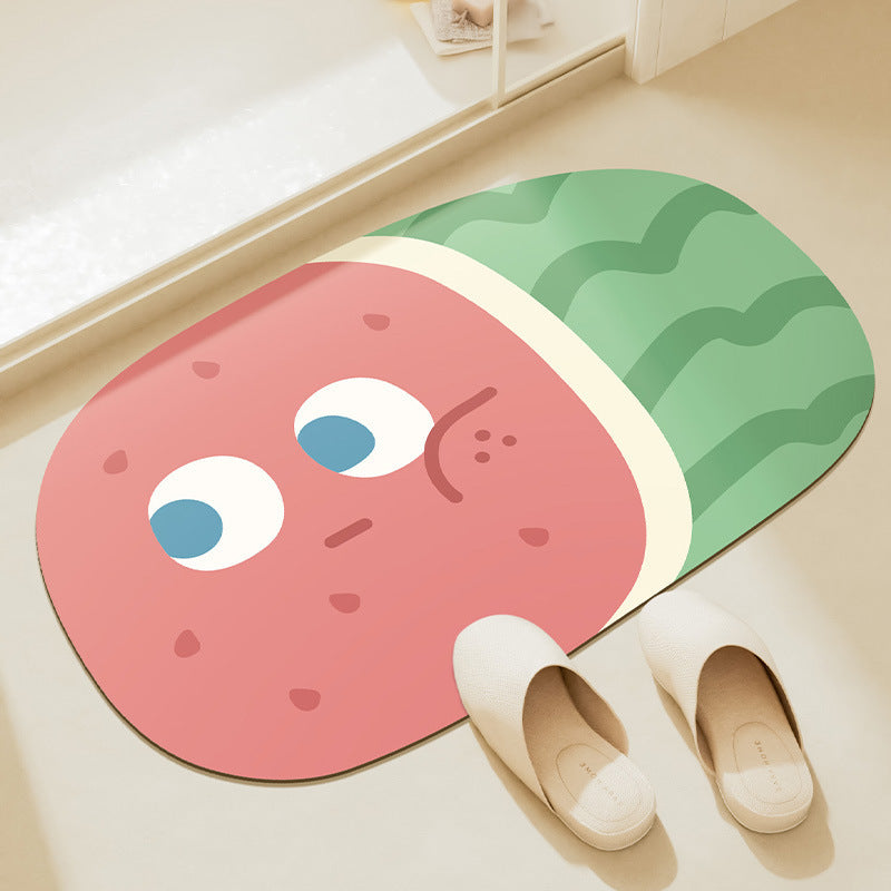 Playful Avocado-Themed Floor Mat
