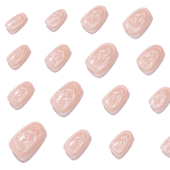 Elegant and artistic nail extensions with floral design Kalsten