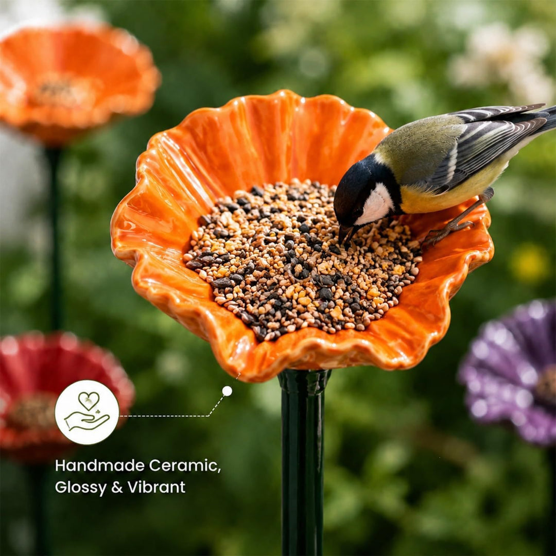 Garden Decorative Poppy Flower Stake Kalsten