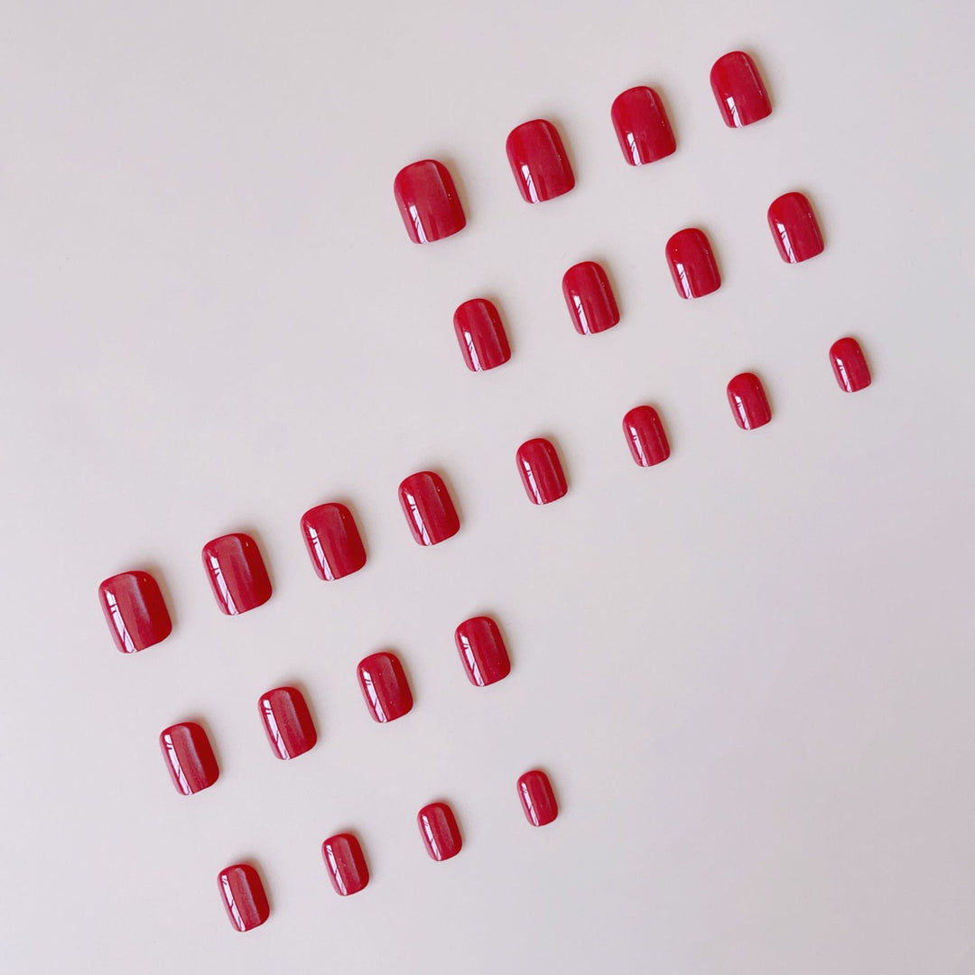 Acrylic nail set with shiny Bordeaux finish Kalsten