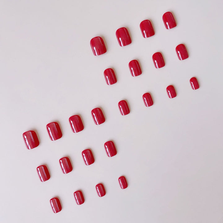 Acrylic nail set with shiny Bordeaux finish Kalsten