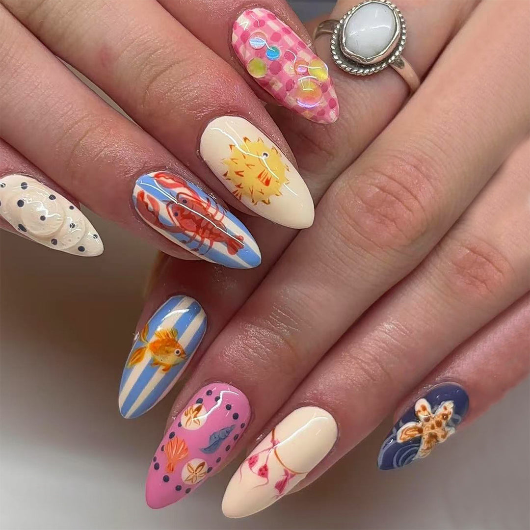Artificial nails with playful fruit design Kalsten