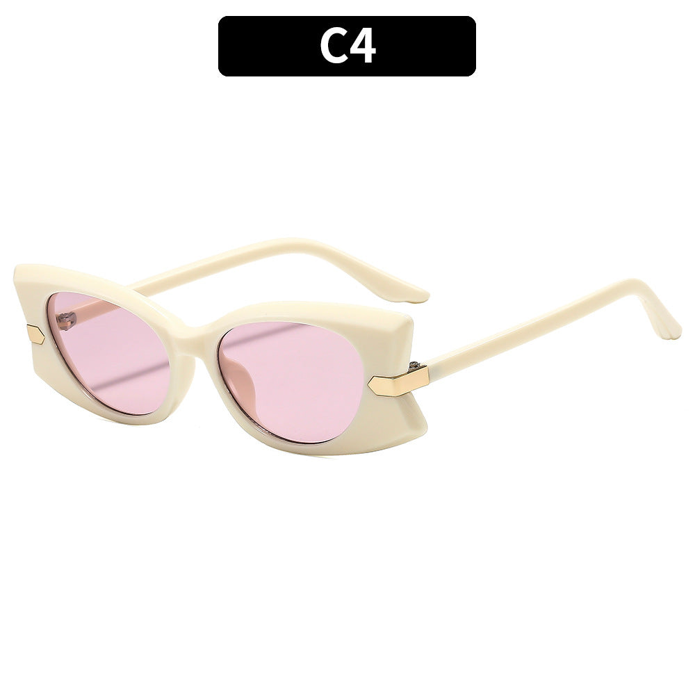 Fashion-Forward Architectural Cat-Eye Sunglasses