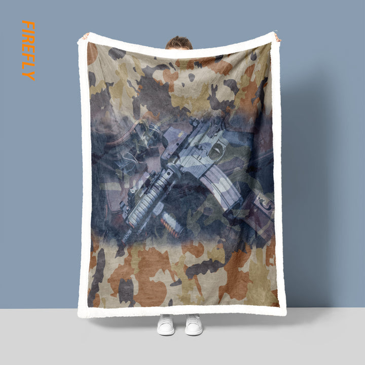Tactical Camo Fleece Throw Blanket