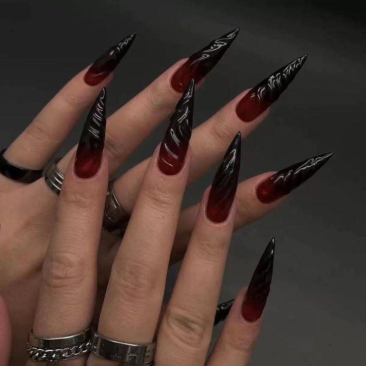 Artful Nail Tips Set with Leaf Accents Kalsten