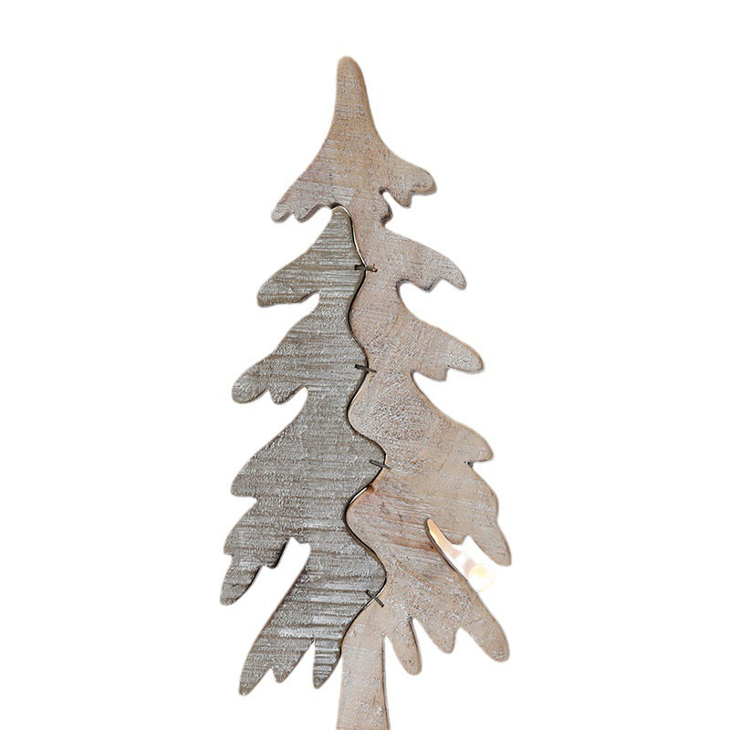 Wooden Decorative Christmas Tree Figurines