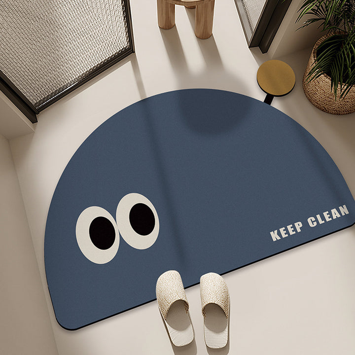 Cartoon Cat-Themed Bath Mat