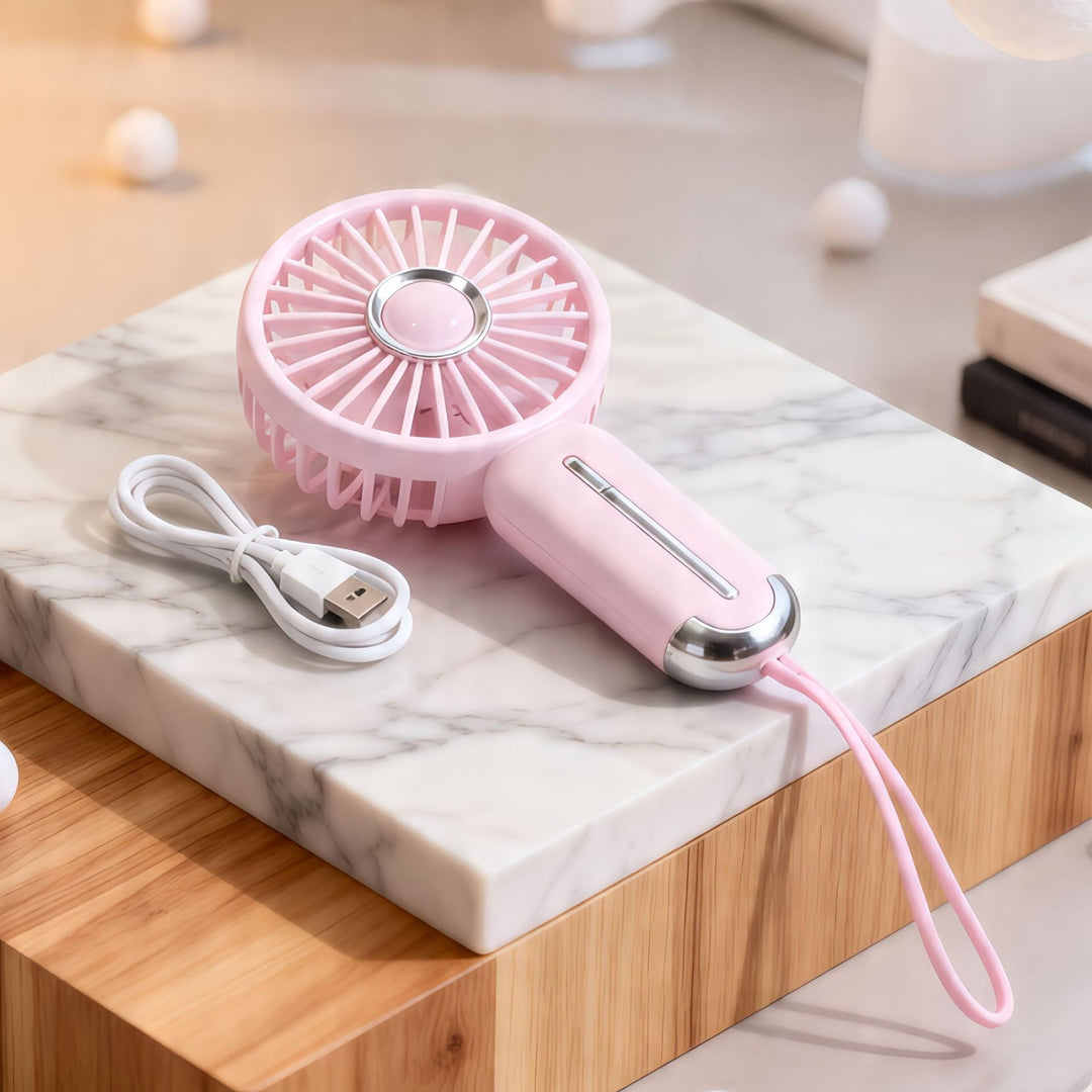 Women Portable Hand Fan with USB Charging Function and Flexible Design Kalsten