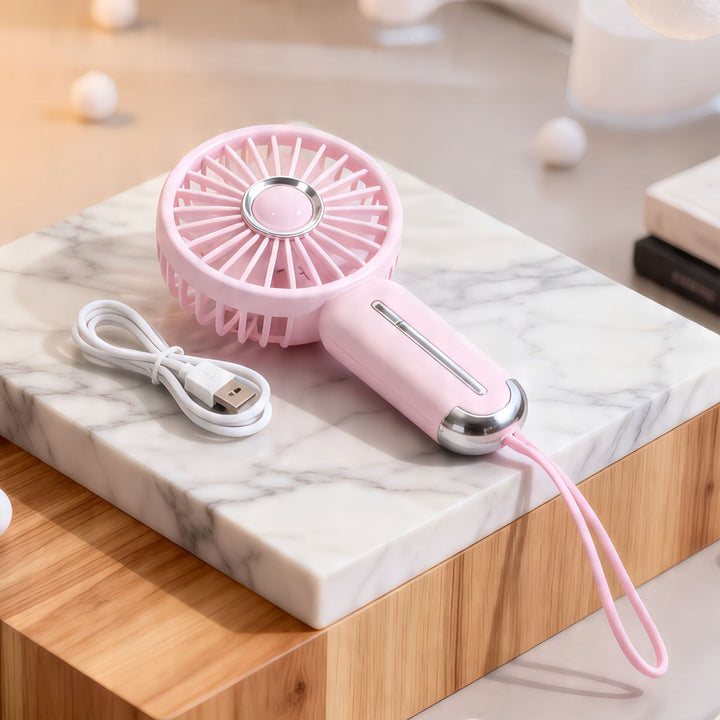 Women Portable Hand Fan with USB Charging Function and Flexible Design Kalsten