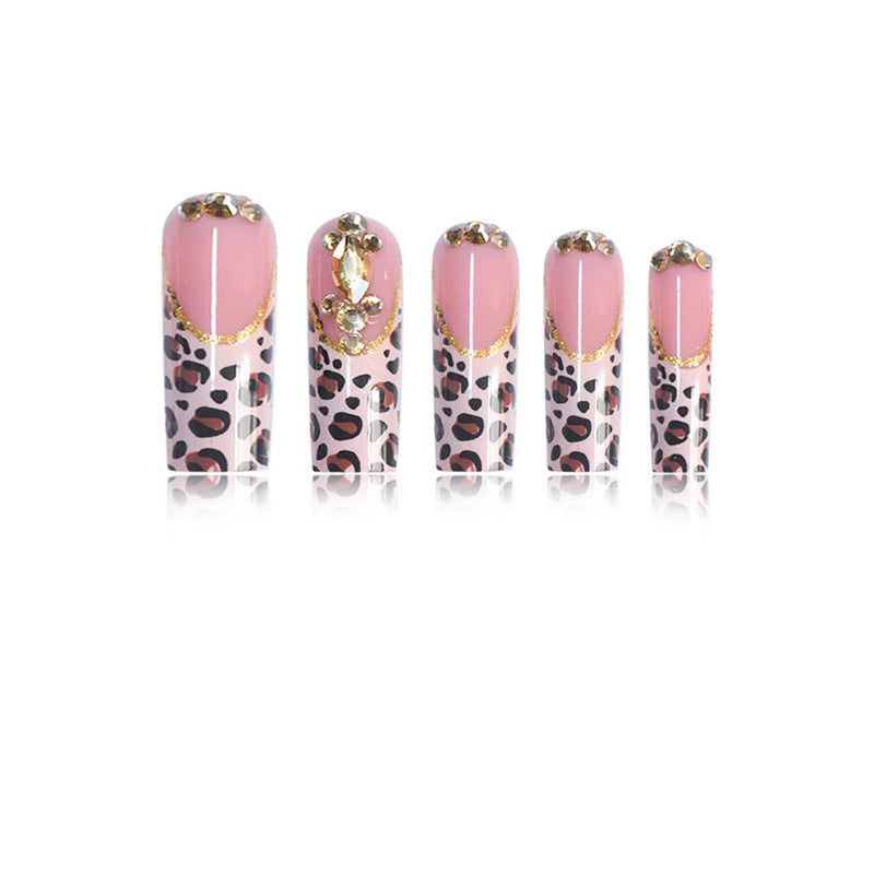 Decorative Stiletto Press-On Nails with Gold Accents Kalsten