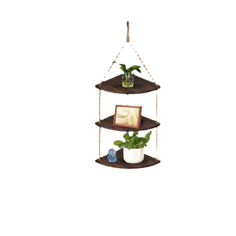 Multi-Tier Hanging Wood Shelf Organizer